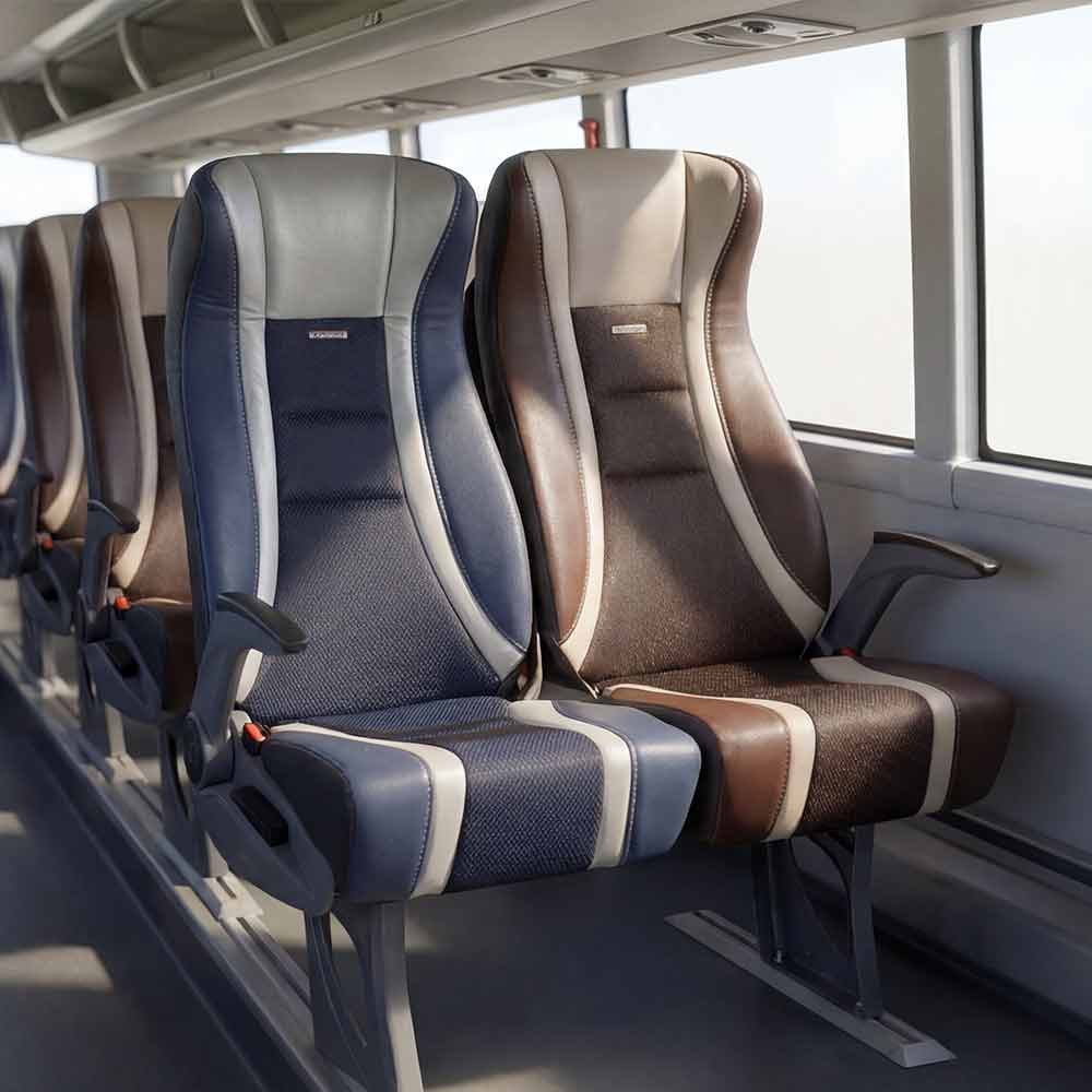 Upholstery and seating details of Çınaralp seats inside a coach