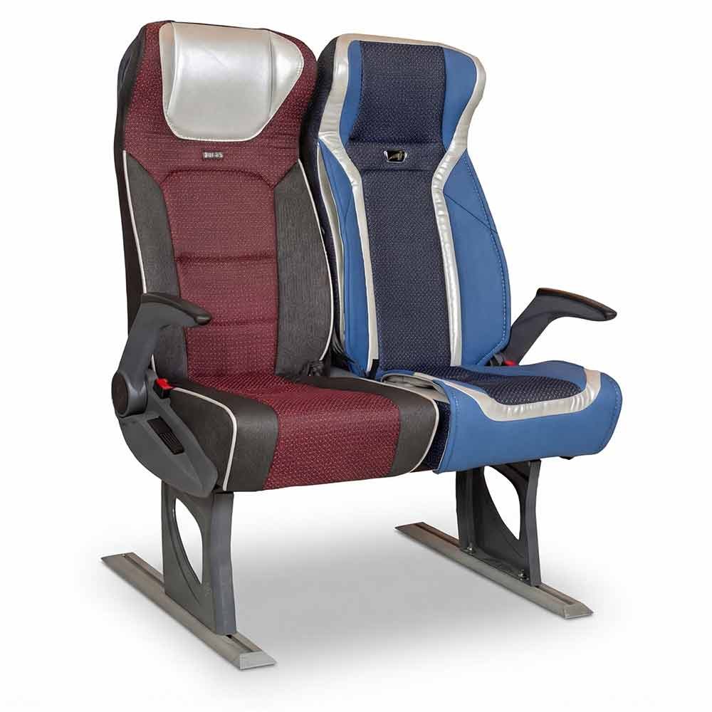 Çınaralp seats with blue and burgundy upholstery options
